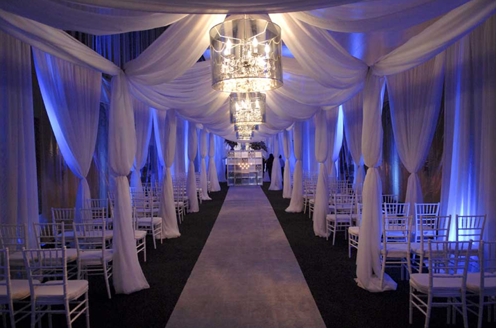 pipe drape wedding reception tent