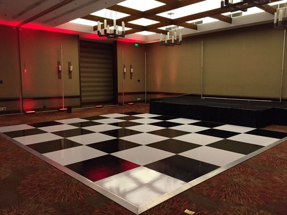 black and white dance floor wedding idea