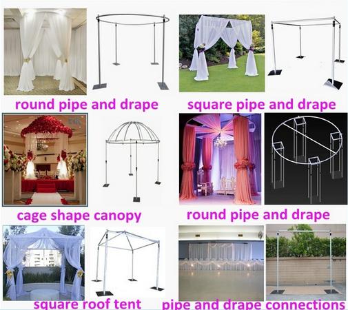 pipe and drape wedding,wedding rent type,