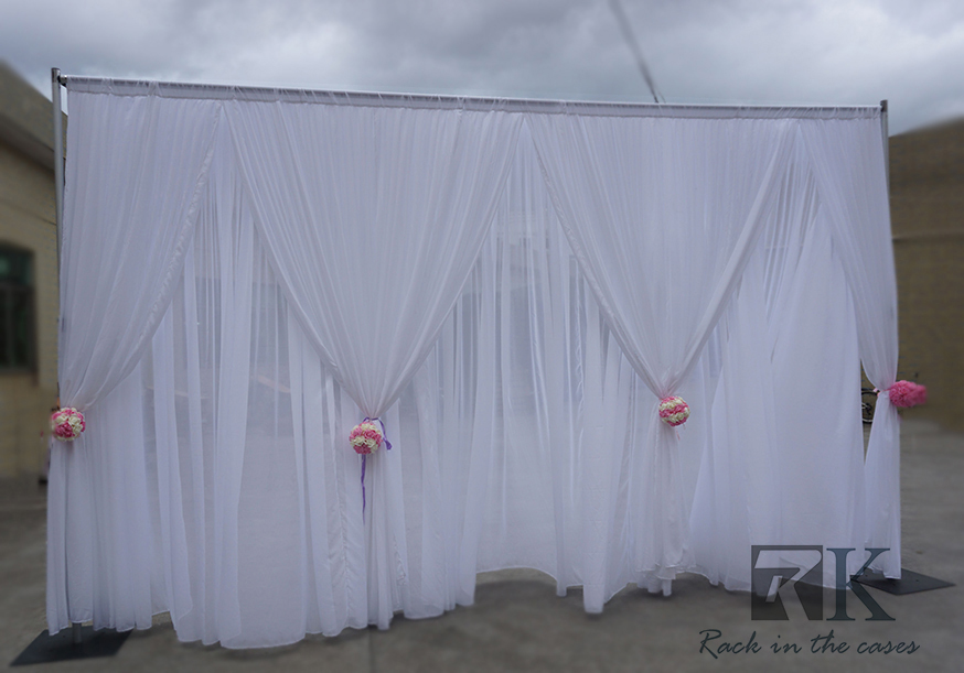 Chiffon pipe and drape backdrop kits