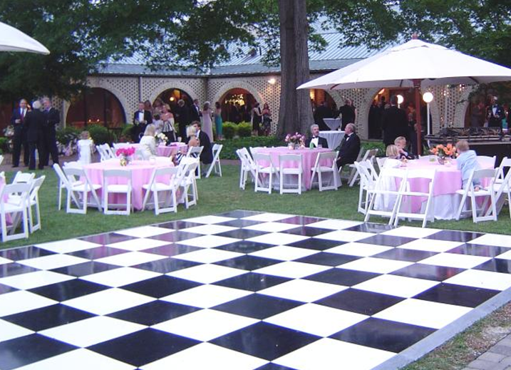 black white dance flooring