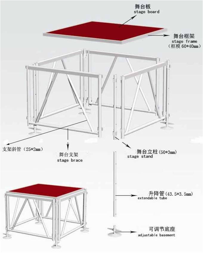 aluminum stage