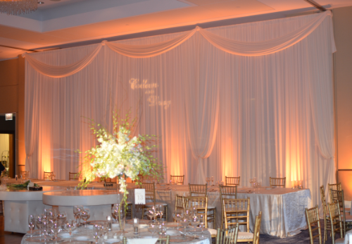 pipe drape wedding backdrop