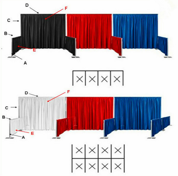 pipe drape trade show booth