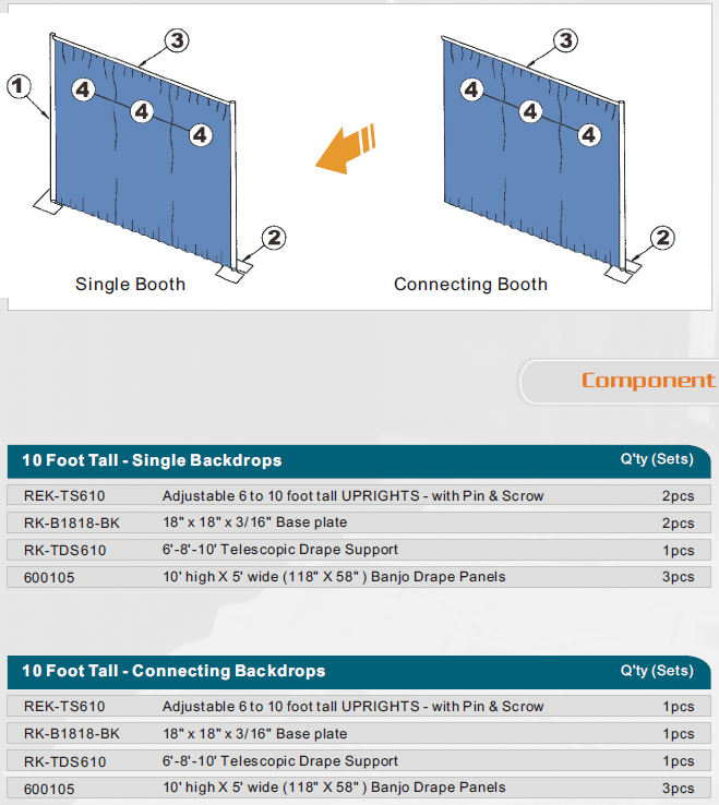 pipe drape backdrop system