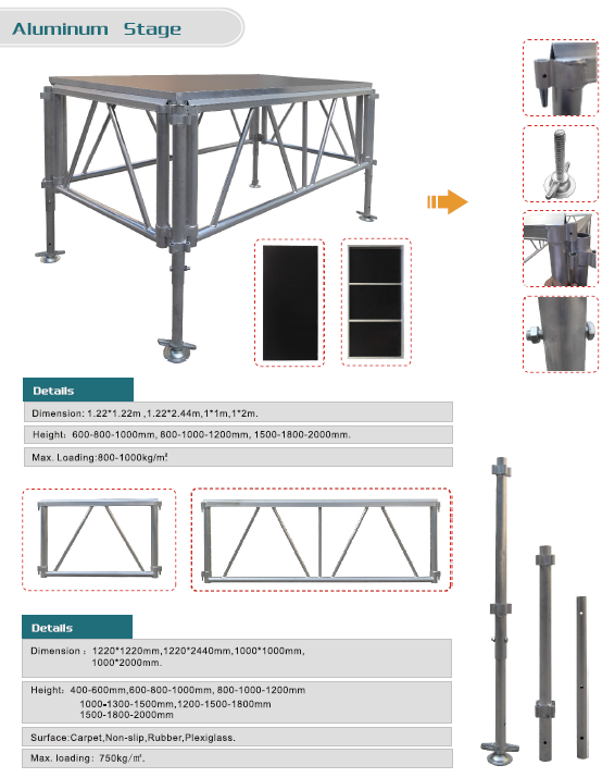 aluminum stage