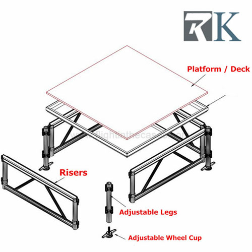 Outdoor Concert Stage/Portable Aluminum Stage with Carpet Pl